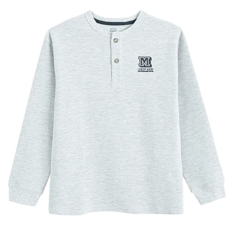 Cool Club, Koszulka polo chłopięca z długim rękawem, szara