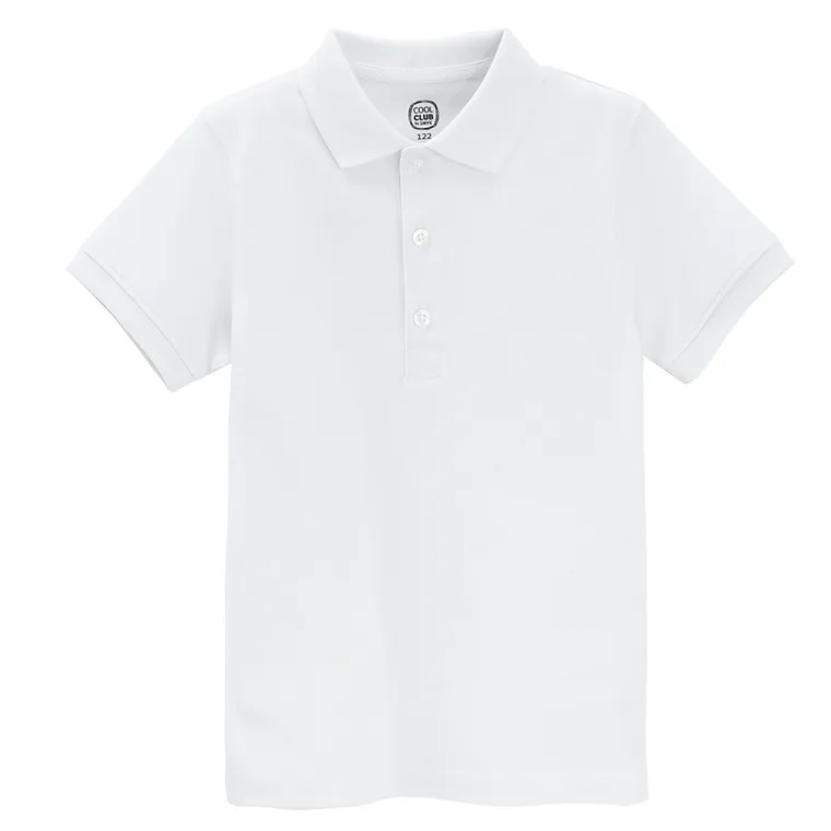Cool Club, Koszulka polo chłopięca z krótkim rękawem, biała