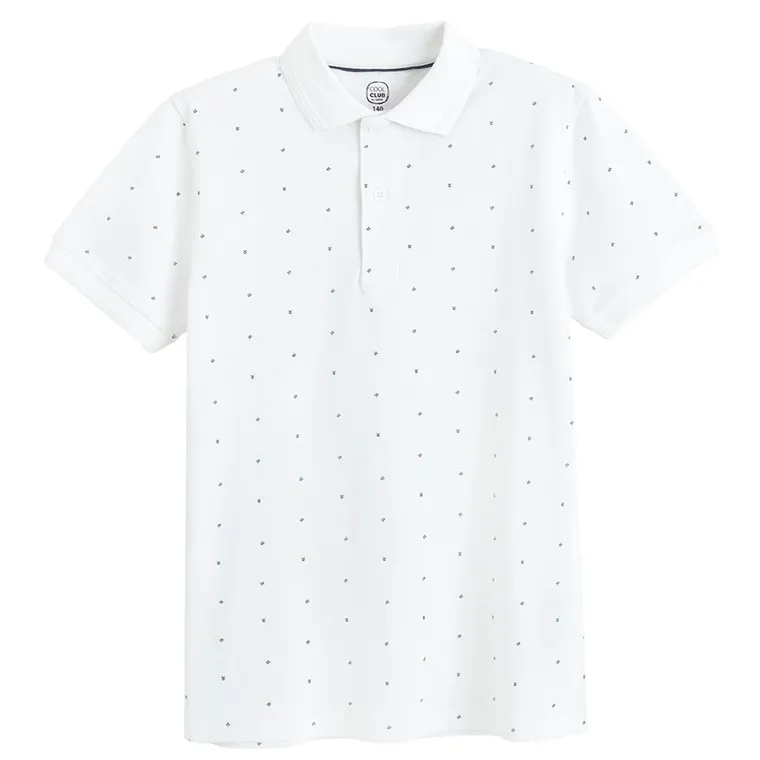 Cool Club, Koszulka polo chłopięca z krótkim rękawem, biała
