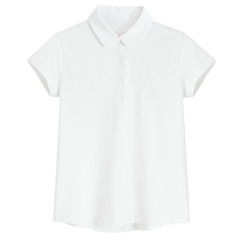Cool Club, Koszulka polo dziewczęca z krótkim rękawem, biała
