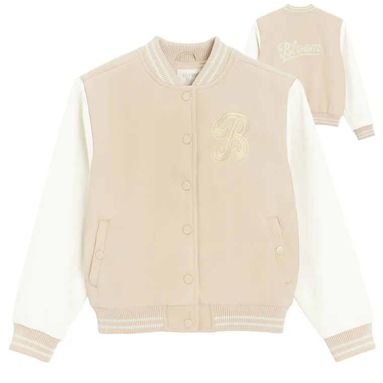 Cool Club, Kurtka bejsbolówka dziewczęca, beżowa