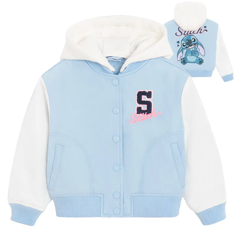 Cool Club, Kurtka bejsbolówka dziewczęca z kapturem, niebieska, Lilo i Stitch