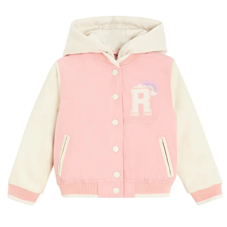 Cool Club, Kurtka bejsbolówka dziewczęca z kapturem, różowa