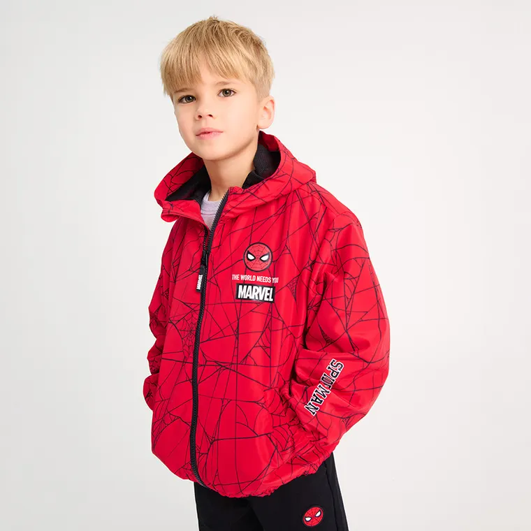 Cool Club, Kurtka chłopięca z kapturem, czerwona, Spider-Man
