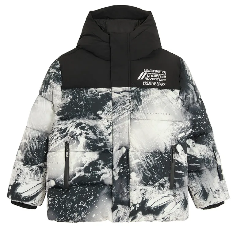 Cool Club, Kurtka chłopięca z kapturem, ocieplana, czarna