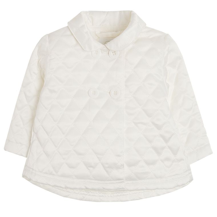Cool Club, Kurtka dziewczęca do Chrztu, pikowana, biała