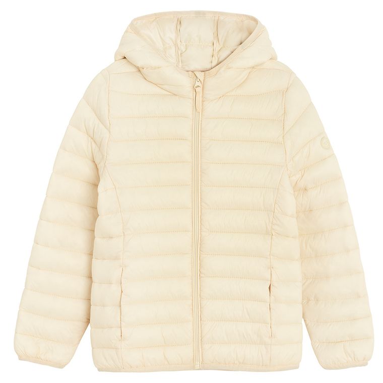 Cool Club, Kurtka dziewczęca z kapturem, ecru