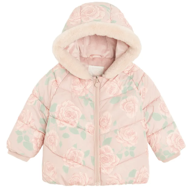Cool Club, Kurtka dziewczęca z kapturem, ocieplana, różowa
