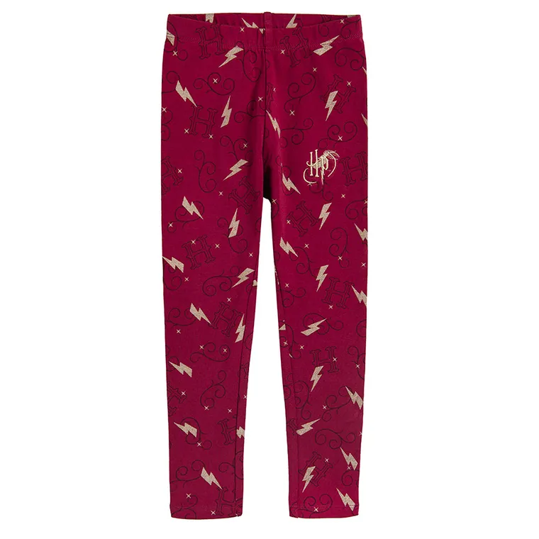 Cool Club, Legginsy dziewczęce, bordowe, Harry Potter
