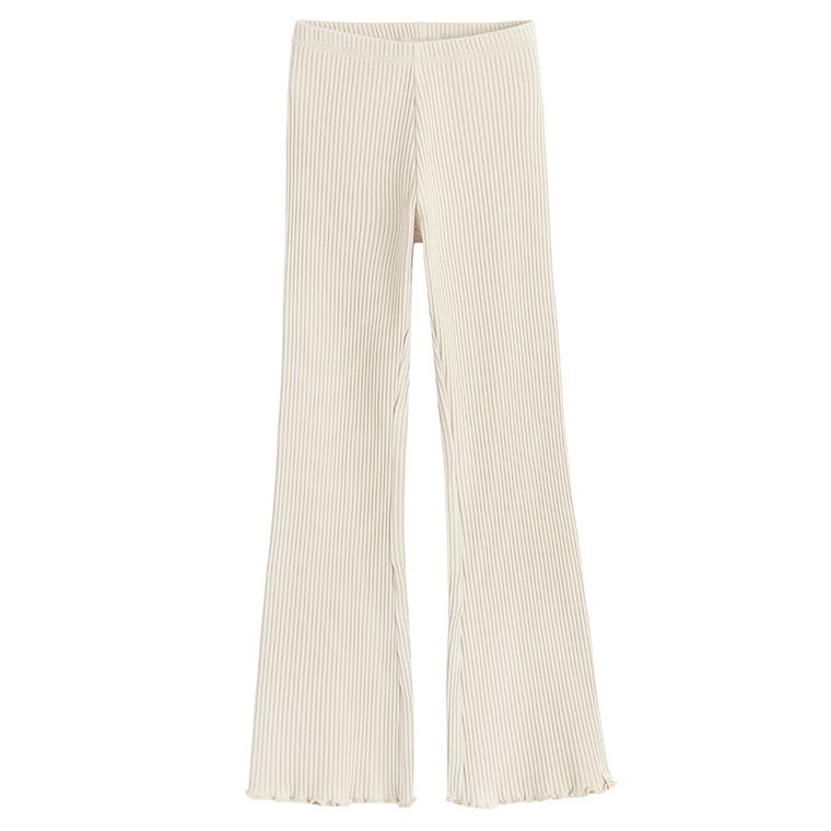 Cool Club, Legginsy dziewczęce, flare, prążkowane, beżowe