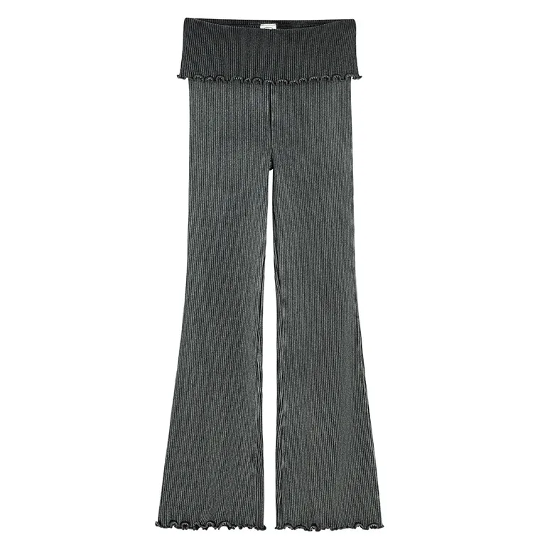 Cool Club, Legginsy dziewczęce, flare, prążkowane, czarne