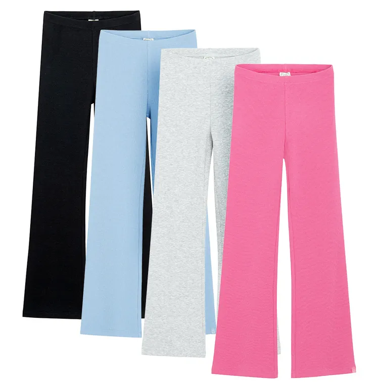 Cool Club, Legginsy dziewczęce, flare, prążkowane, mix, zestaw, 4 szt.