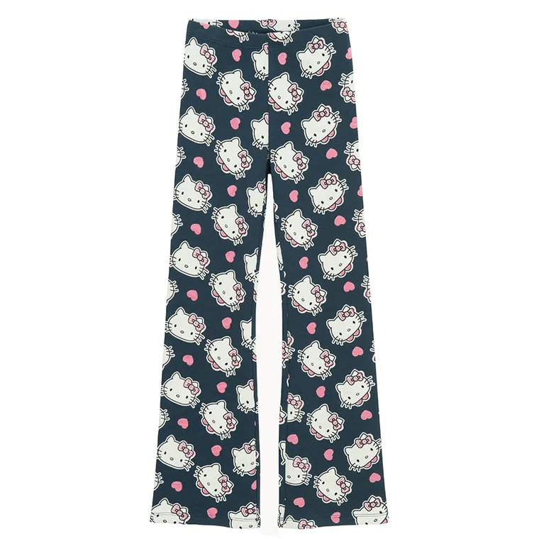 Cool Club, Legginsy dziewczęce, flare, prążkowane, niebieskie, Hello Kitty