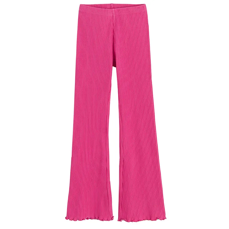 Cool Club, Legginsy dziewczęce, flare, prążkowane, różowe