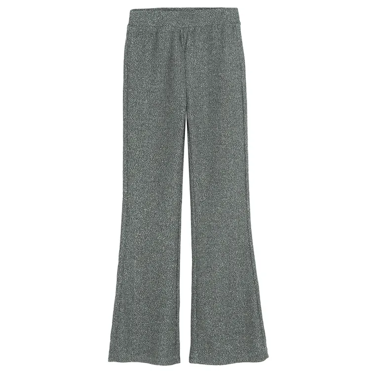 Cool Club, Legginsy dziewczęce, flare, prążkowane, srebrne