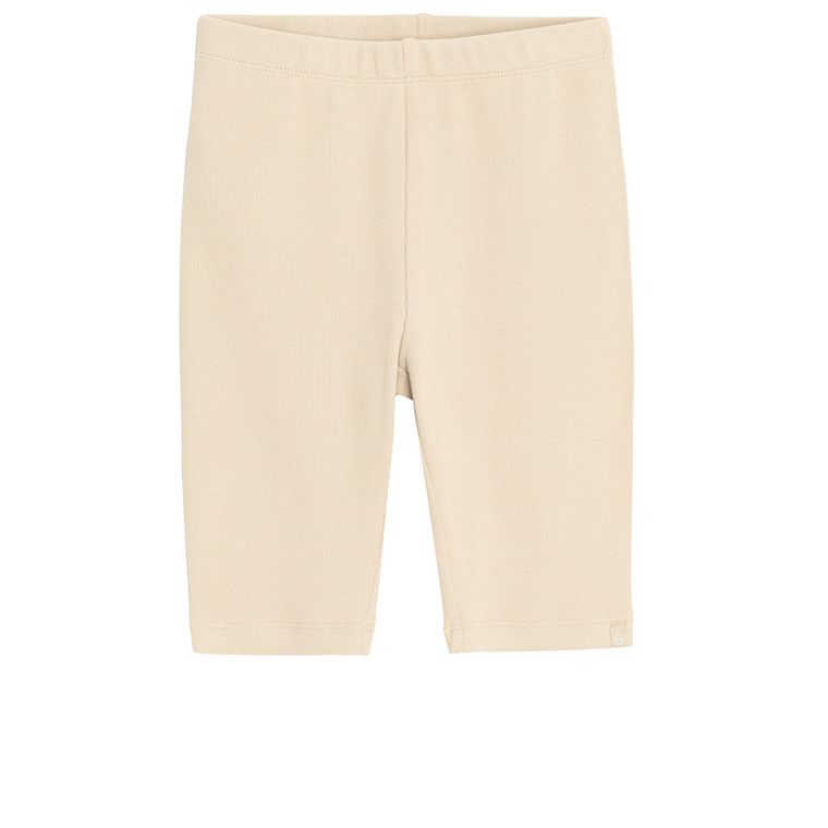 Cool Club, Legginsy dziewczęce, kolarki, prążkowane, beżowe