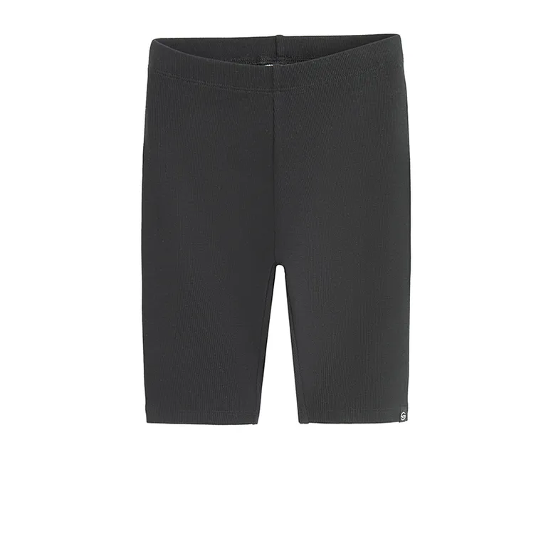 Cool Club, Legginsy dziewczęce, kolarki, prążkowane, czarne