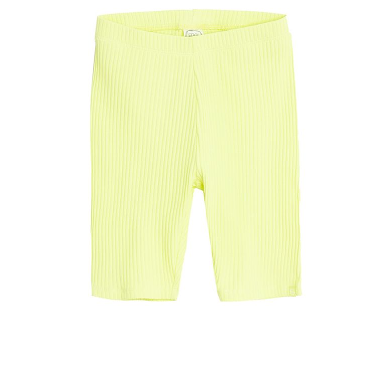 Cool Club, Legginsy dziewczęce, kolarki, prążkowane, limonkowe