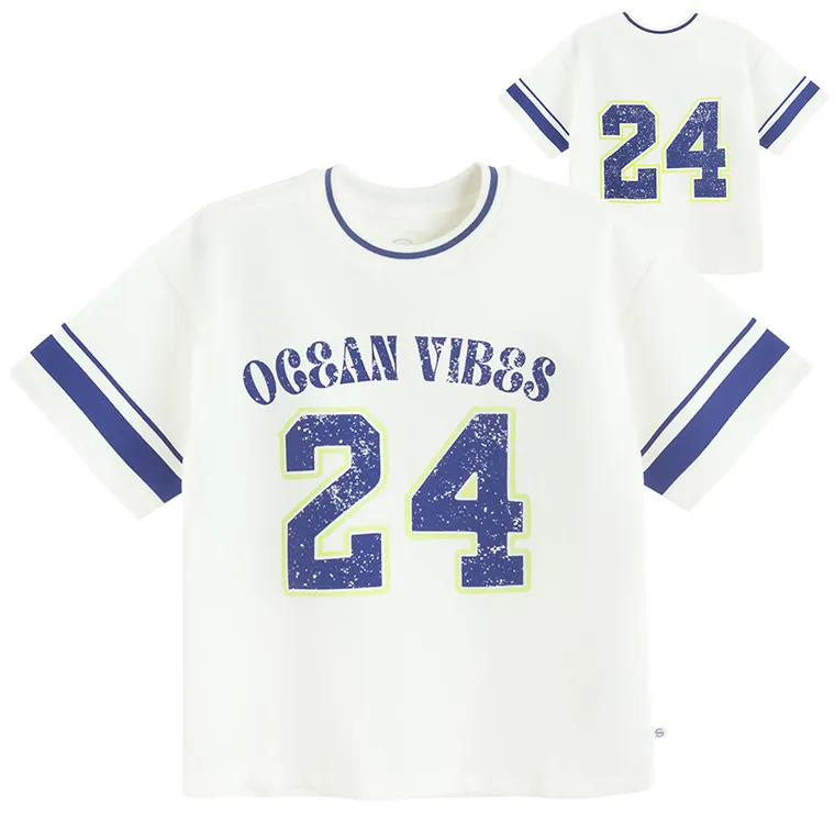 Cool Club, Luźny t-shirt dziewczęcy, biały