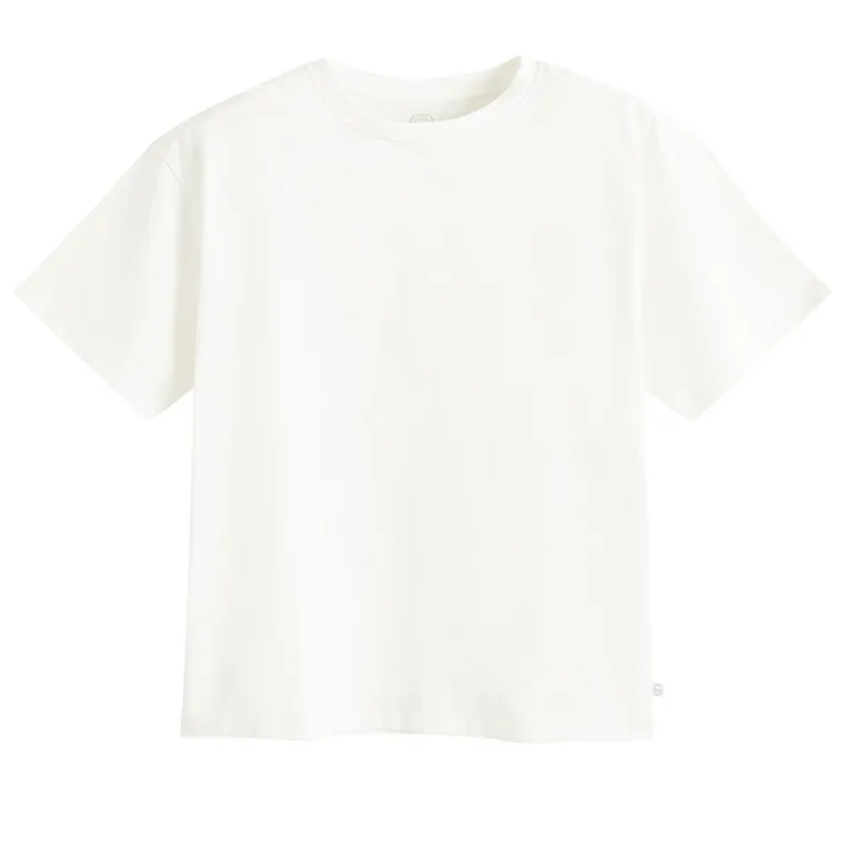 Cool Club, Luźny t-shirt dziewczęcy, biały
