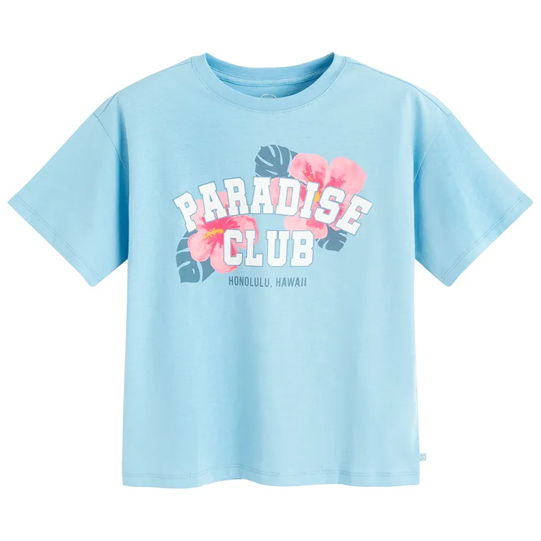 Cool Club, Luźny t-shirt dziewczęcy, niebieski
