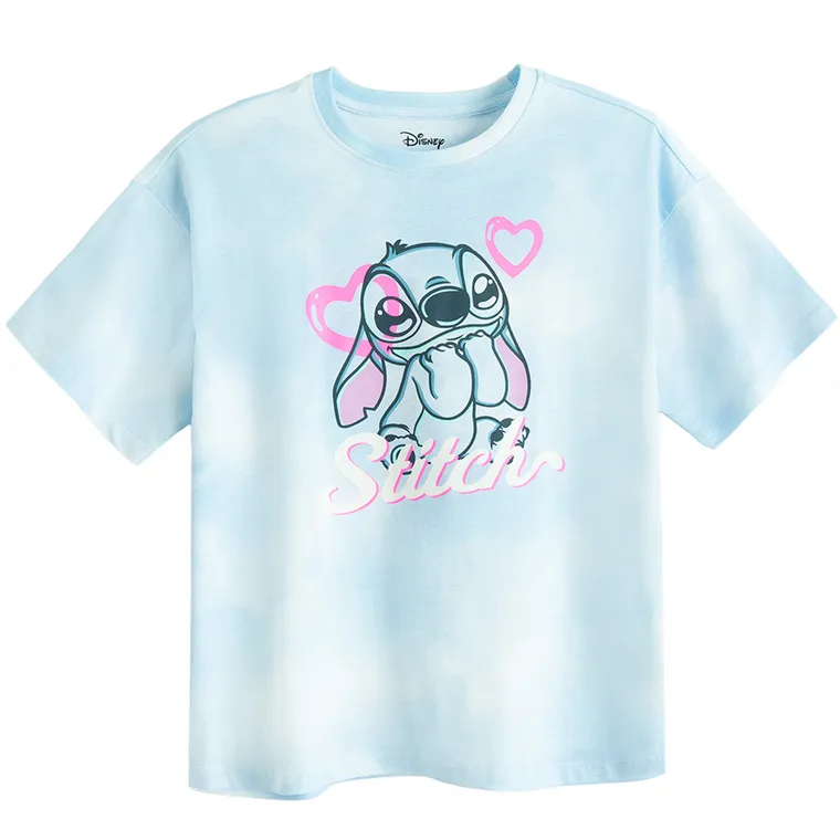 Cool Club, Luźny t-shirt dziewczęcy, niebieski, Lilo i Stitch