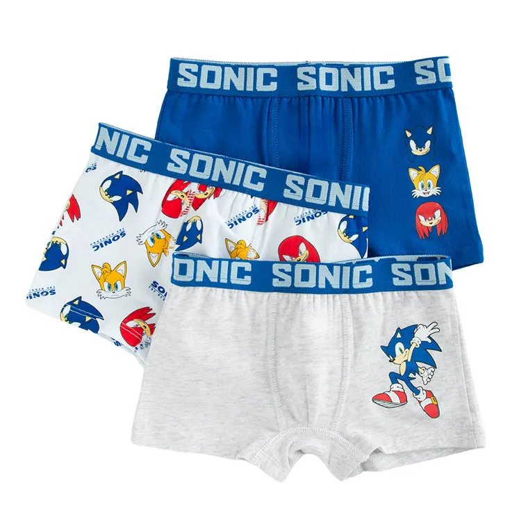 Cool Club, Majtki bokserki chłopięce, mix, Sonic the Hedgehog, zestaw, 3 szt.