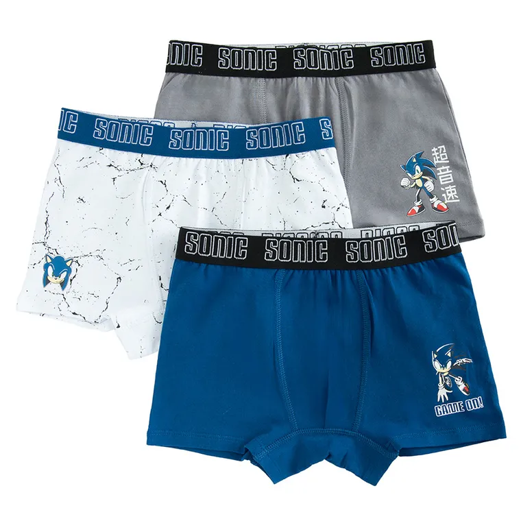 Cool Club, Majtki bokserki chłopięce, mix, Sonic the Hedgehog, zestaw, 3 szt.