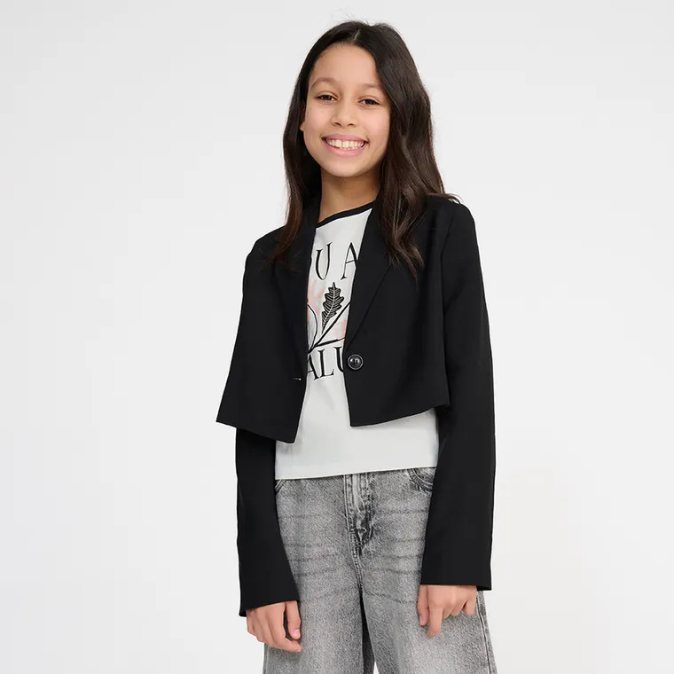 Cool Club, Marynarka dziewczęca, crop top, czarna