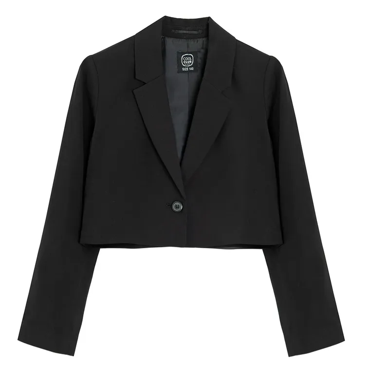 Cool Club, Marynarka dziewczęca, crop top, czarna