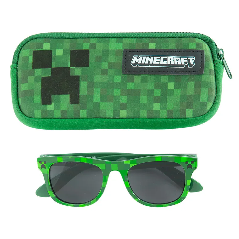 Cool Club, Okulary przeciwsłoneczne chłopięce, Etui, zielone, Minecraft
