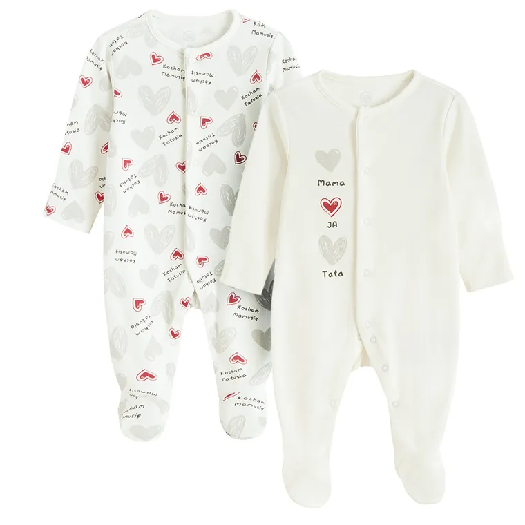 Cool Club, Pajac chłopięcy, biały, zestaw, 2 szt.