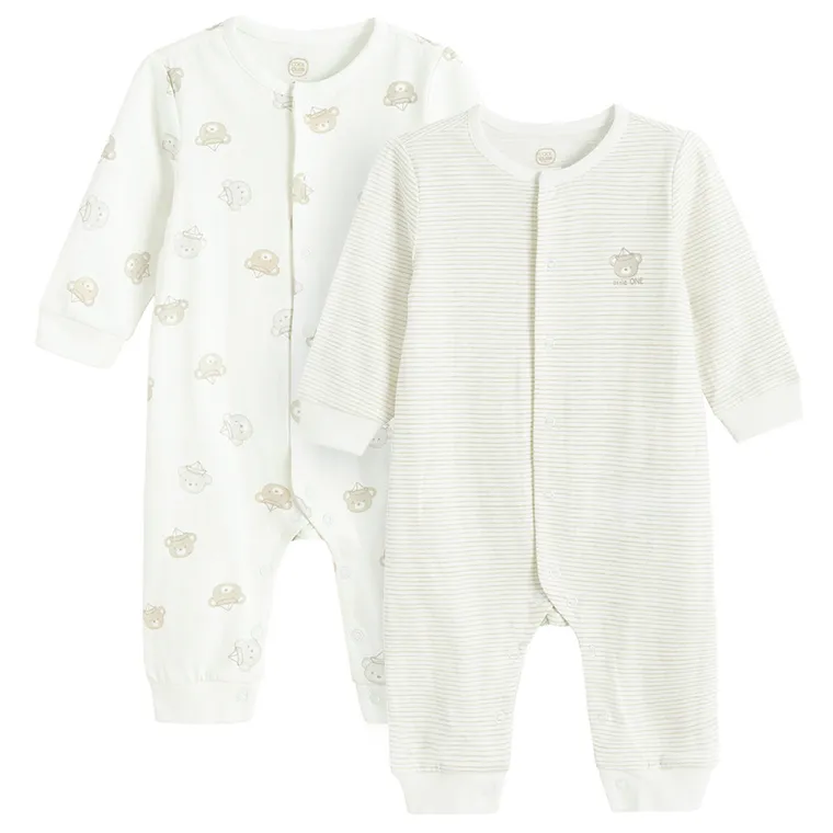 Cool Club, Pajac chłopięcy, biały, zestaw, 2 szt.