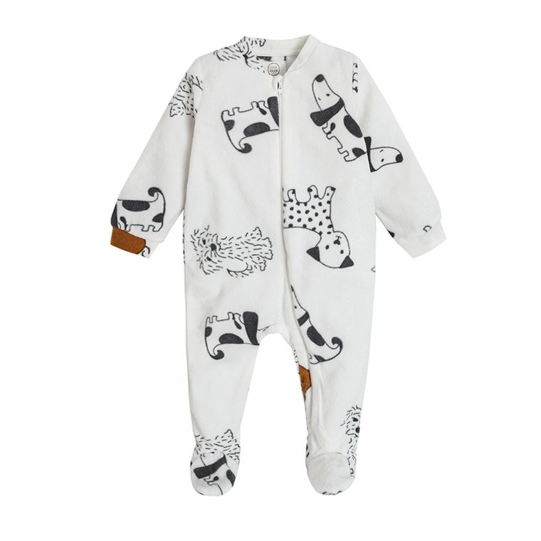 Cool Club, Pajac chłopięcy, ecru, pieski