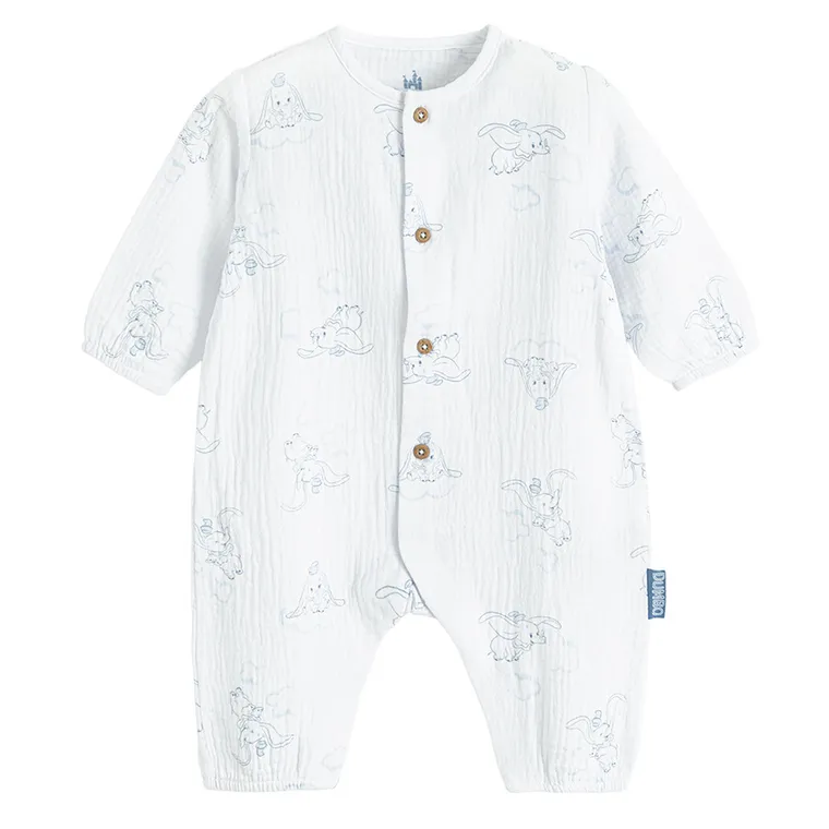 Cool Club, Pajac chłopięcy, muślinowy, biały, Dumbo