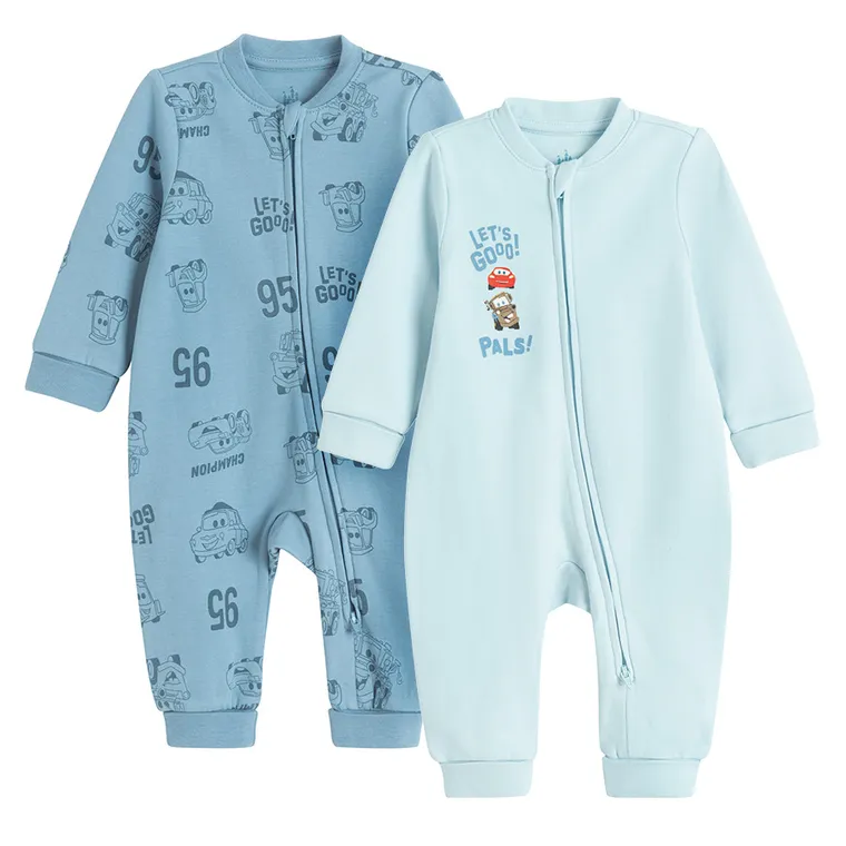 Cool Club, Pajac chłopięcy, niebieski, Auta, zestaw, 2 szt.