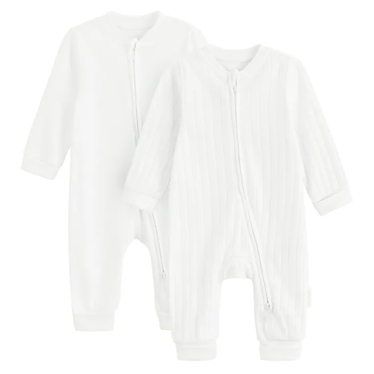 Cool Club, Pajac niemowlęcy, bawełna organiczna, biały, zestaw, 2 szt.