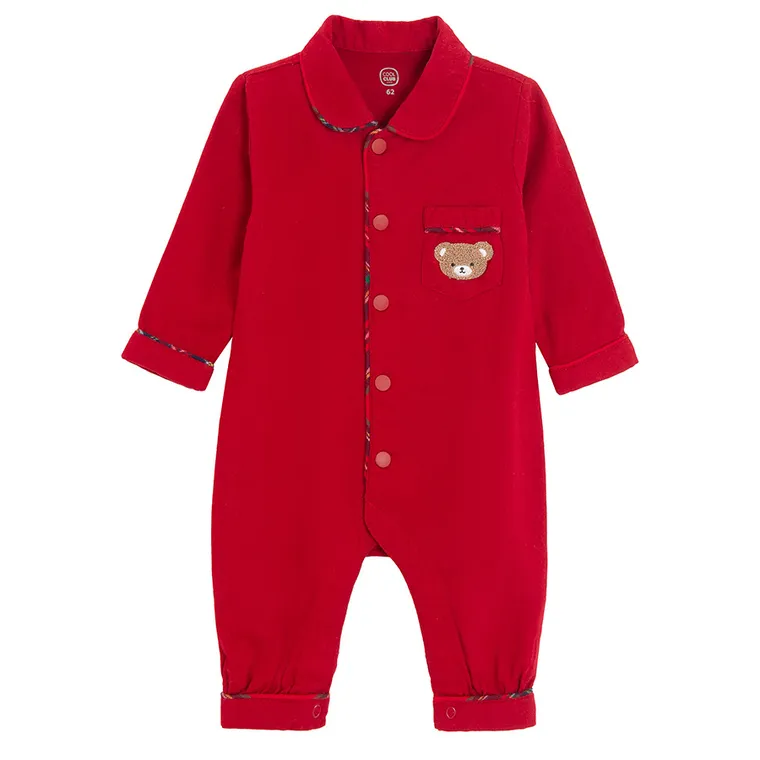 Cool Club, Pajac niemowlęcy, flanelowy, czerwony