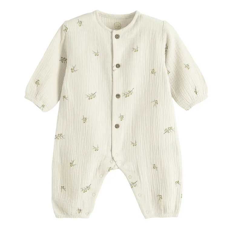 Cool Club, Pajac niemowlęcy, muślinowy, beżowy