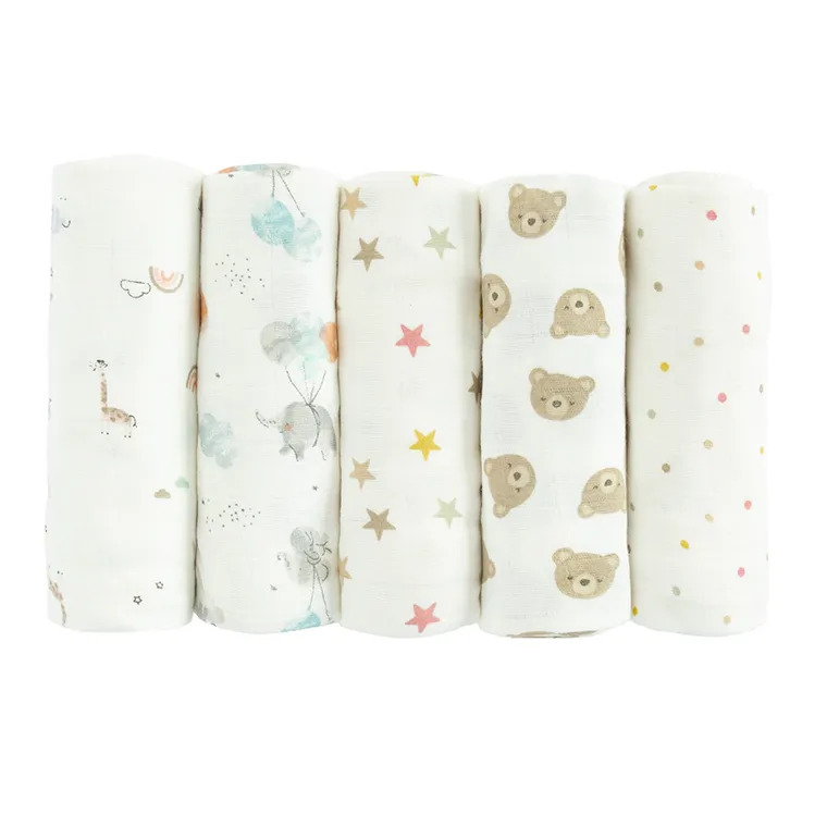 Cool Club, Pieluchy tetrowe niemowlęce, 70-80cm, białe, zestaw, 5 szt.