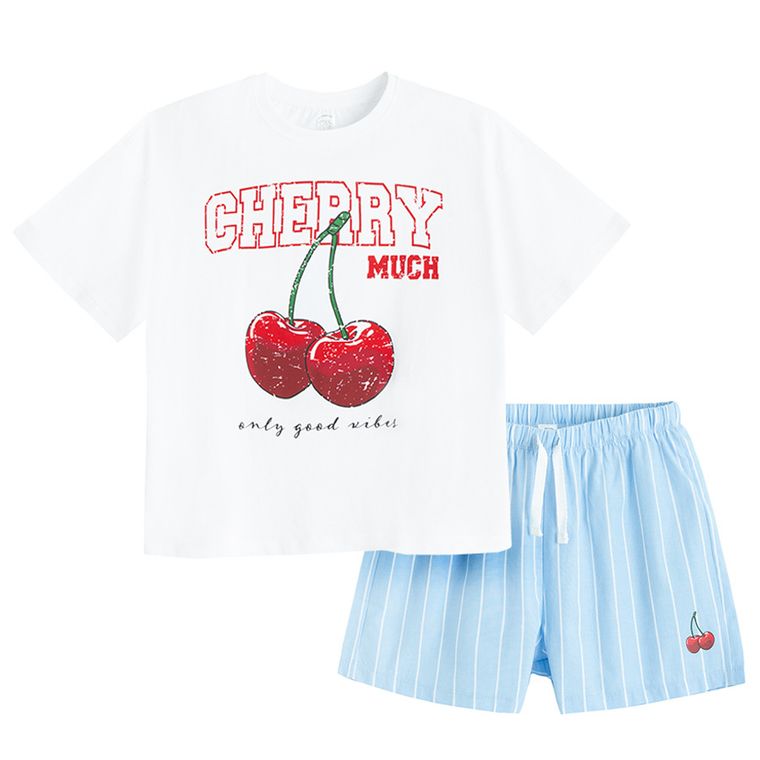 Cool Club, Piżama dziewczęca, biało-niebieska