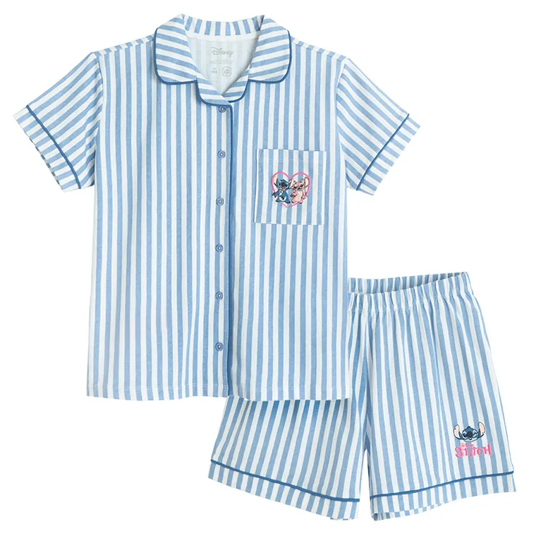Cool Club, Piżama dziewczęca, biało-niebieska, Lilo i Stitch
