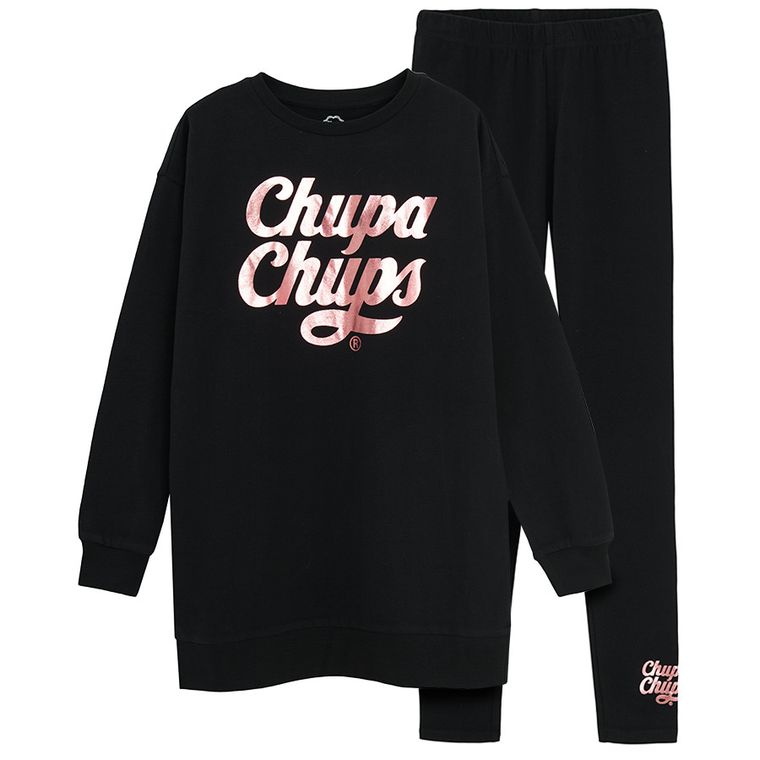 Cool Club, Piżama dziewczęca, czarna, Chupa Chups