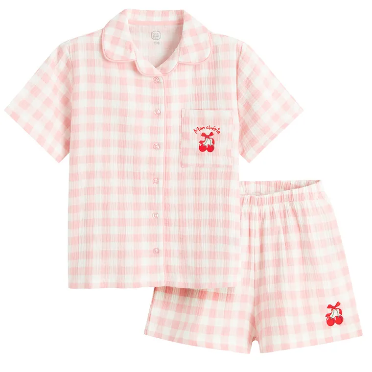 Cool Club, Piżama dziewczęca, muślinowa, biało-różowa