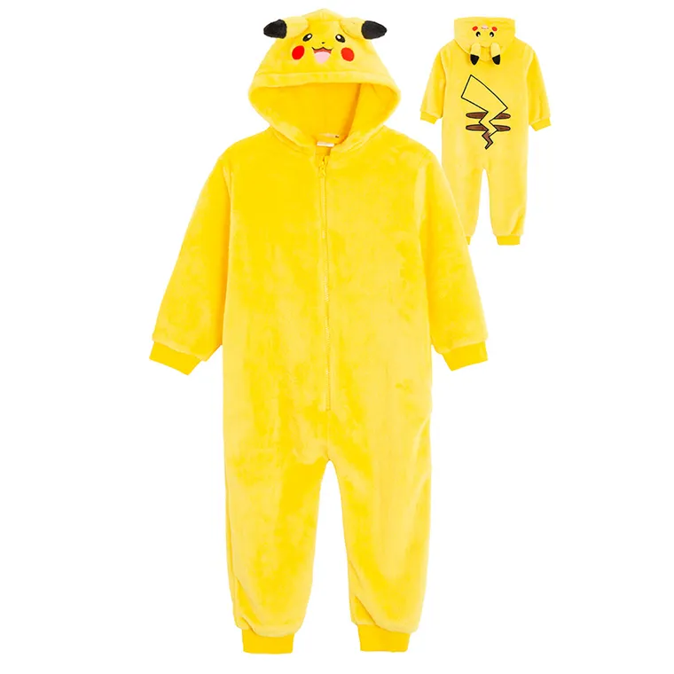 Cool Club, Piżama jednoczęściowa chłopięca z kapturem, żółta, Pokemon