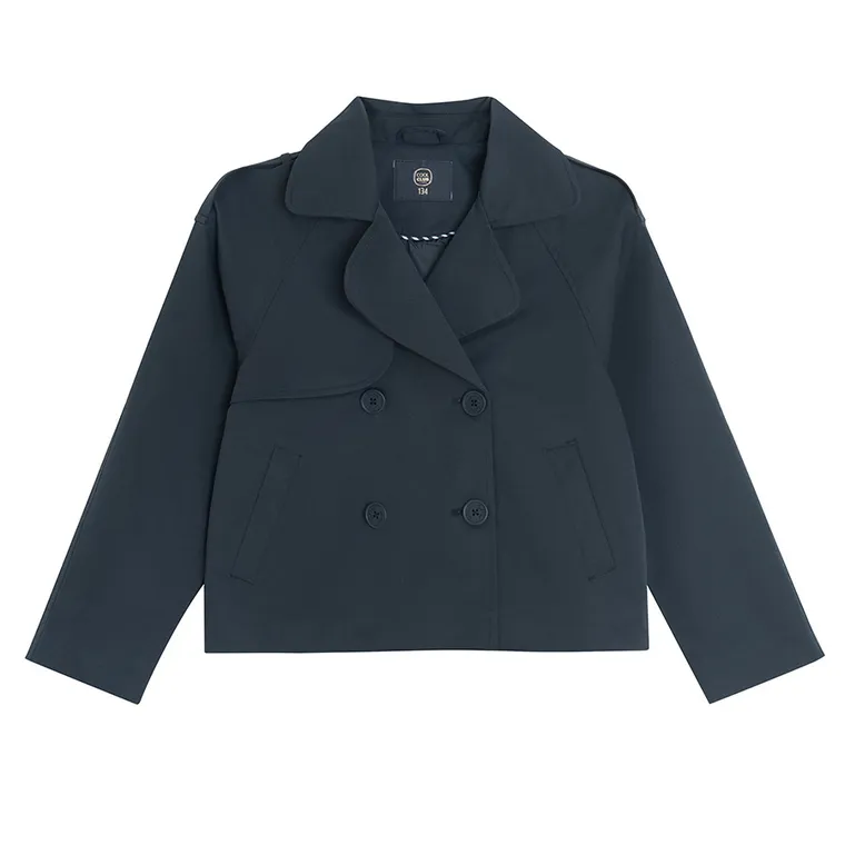 Cool Club, Płaszcz dziewczęcy, cropped, granatowy