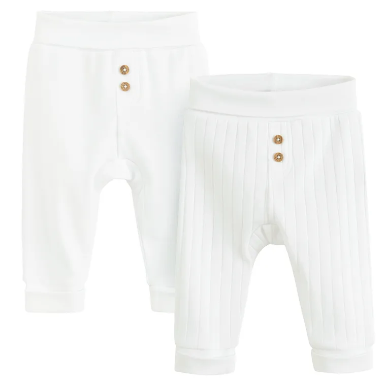 Cool Club, Półśpiochy niemowlęce, bawełna organiczna, białe, zestaw, 2 szt.