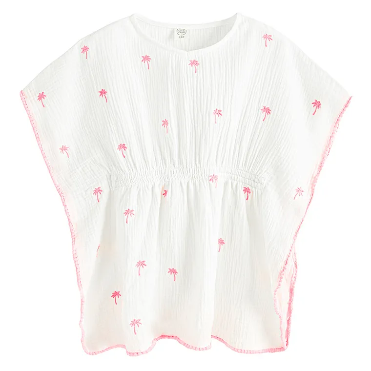 Cool Club, Poncho dziewczęce, muślinowe, białe