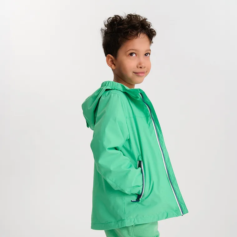 Cool Club, Przeciwdeszczowa kurtka chłopięca z kapturem, zielona