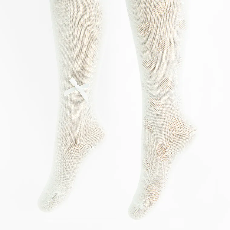 Cool Club, Rajstopy dziewczęce, bawełna organiczna, ecru, zestaw, 2 szt.